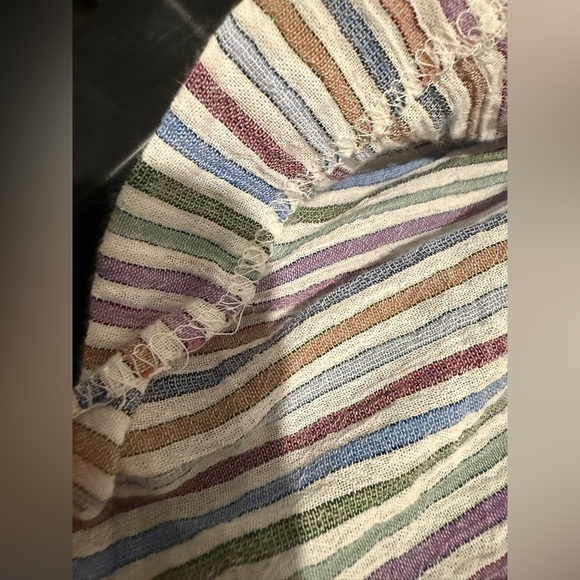 Madewell Striped Crewneck Button Front Tiered Mini Dress Size Medium - Picture 10 of 11